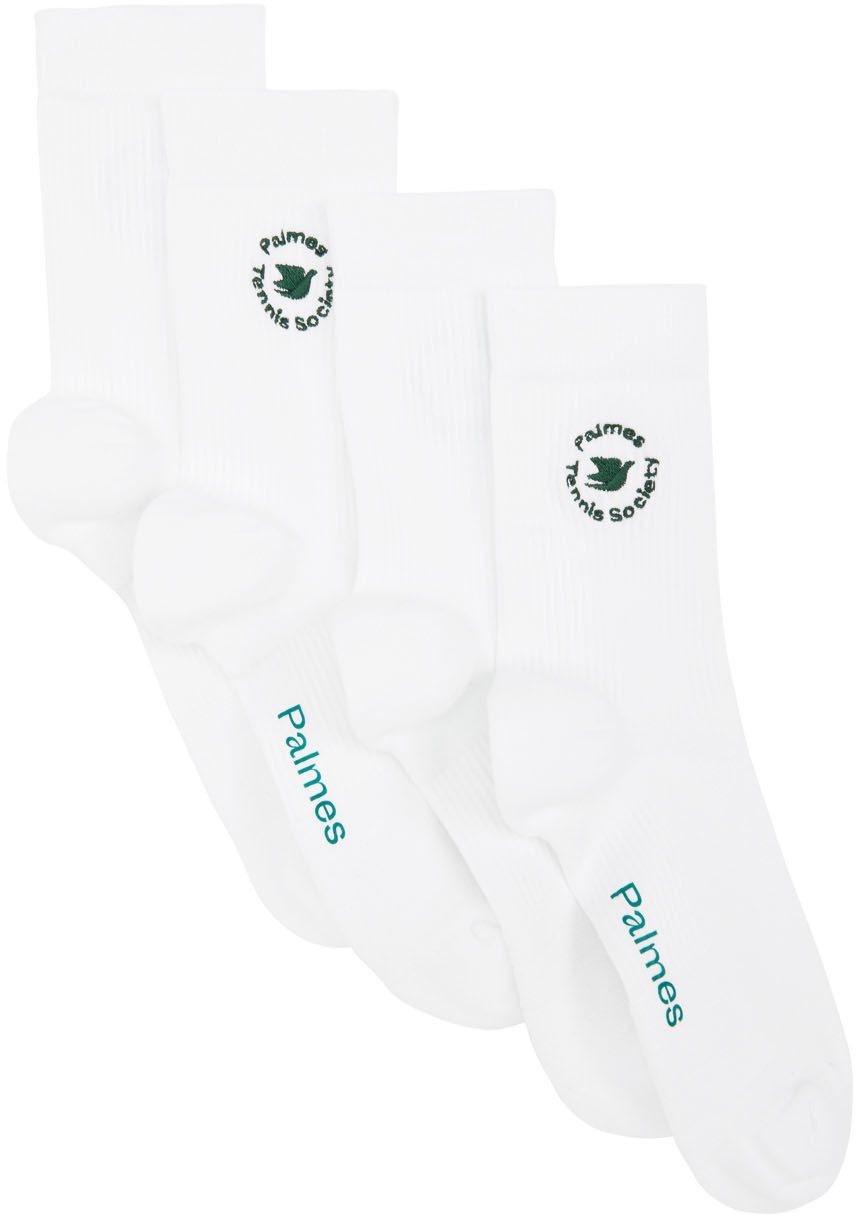Photo: Palmes Two-Pack White Low Socks