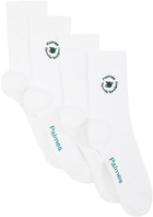 Palmes Two-Pack White Low Socks