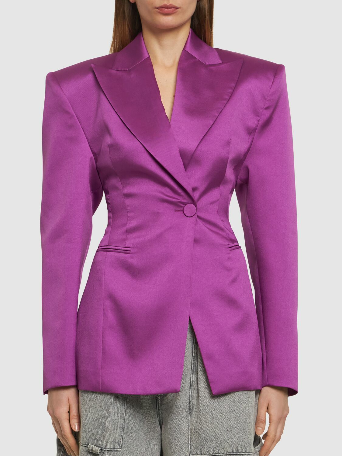 THE ANDAMANE Ottavia Hourglass Mikado Blazer The Andamane