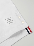 Thom Browne - Striped Cotton-Piqué Polo Shirt - White