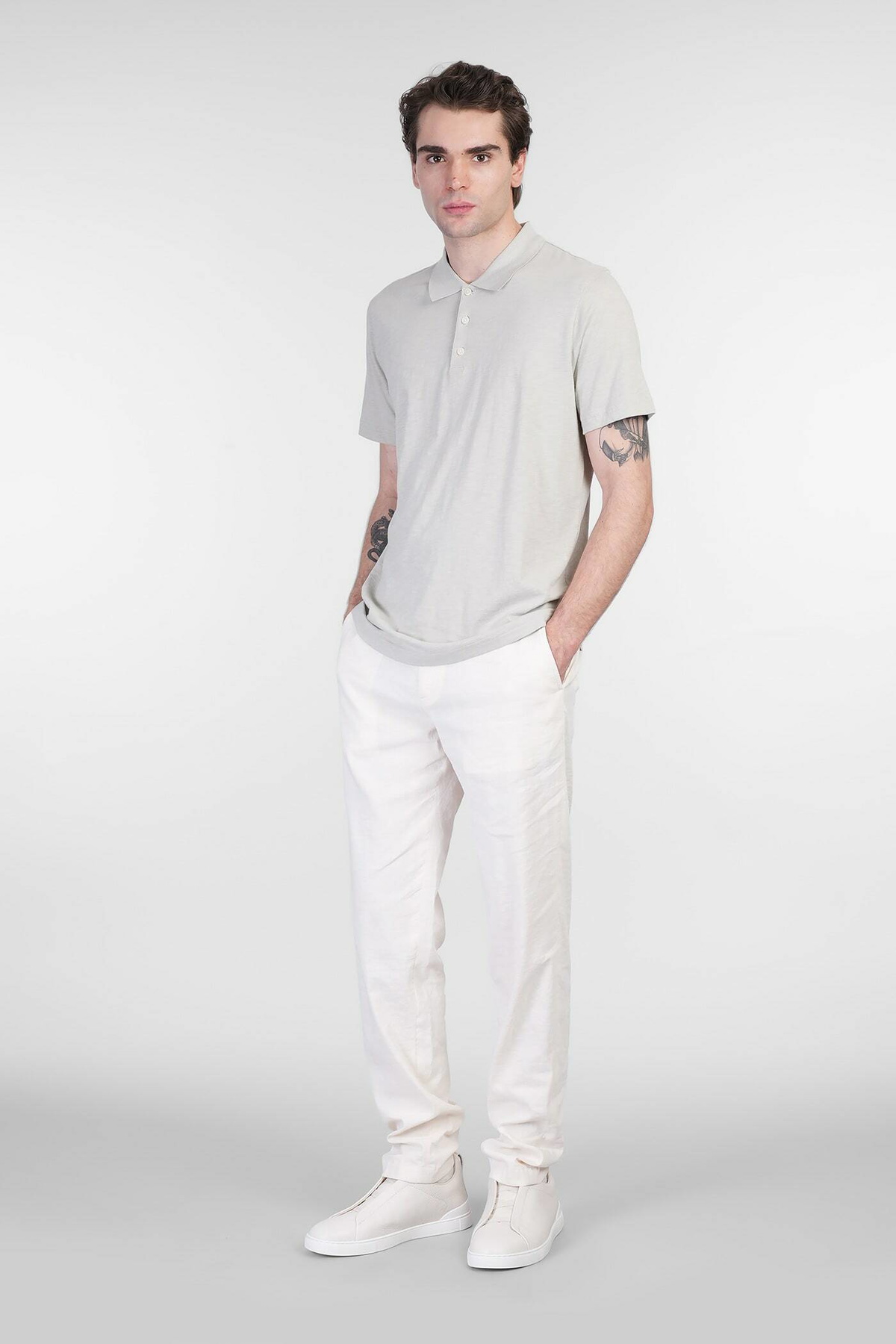 Theory Polo In Grey Cotton