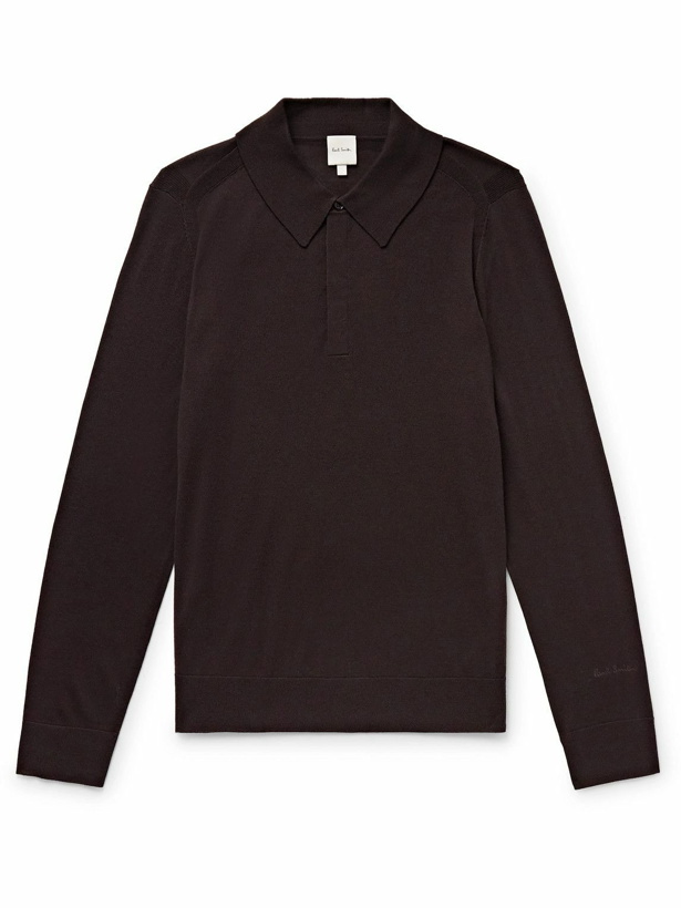 Photo: Paul Smith - Slim-Fit Merino Wool Polo Shirt - Brown