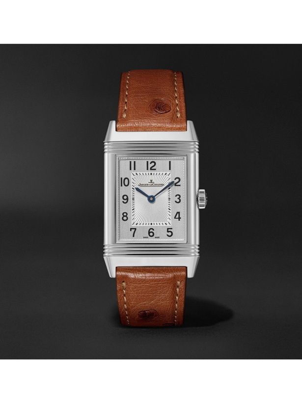 Photo: Jaeger-LeCoultre - Reverso Classic Medium Thin Hand-Wound 24.4mm Stainless Steel and Ostrich Watch, Ref. No. Q2548441