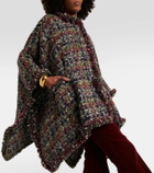 Etro Wool-blend tweed poncho