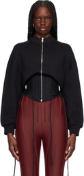 Mugler Black Laced Corset Track Jacket