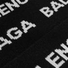 Balenciaga Men's Logo Beanie in Black/White