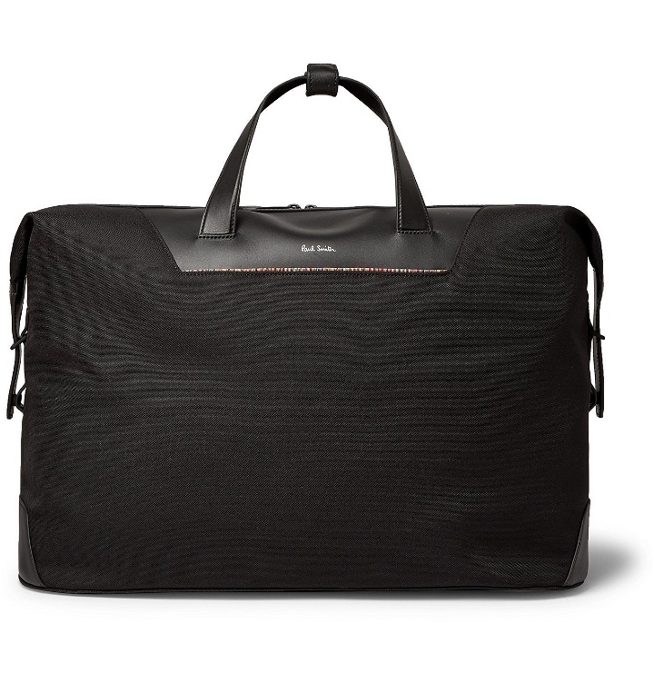 Photo: Paul Smith - Leather-Trimmed Nylon Holdall - Black