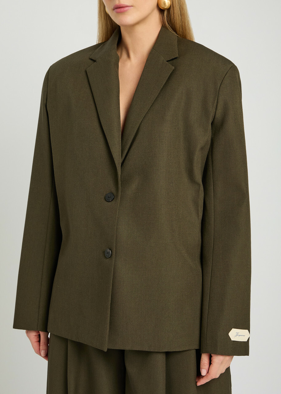 Jacquemus La Veste Carree Wool Blazer Khaki