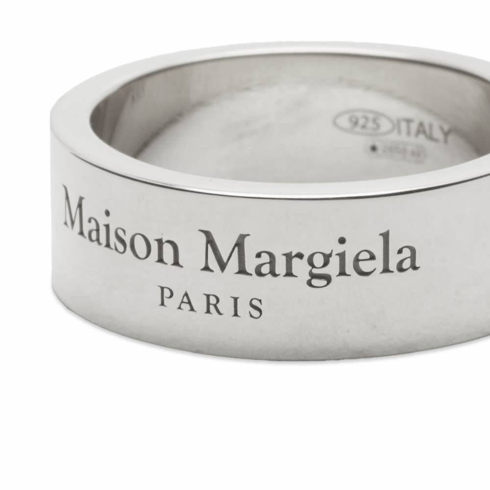 Maison Margiela Men's Text Logo Band Ring in Palladium