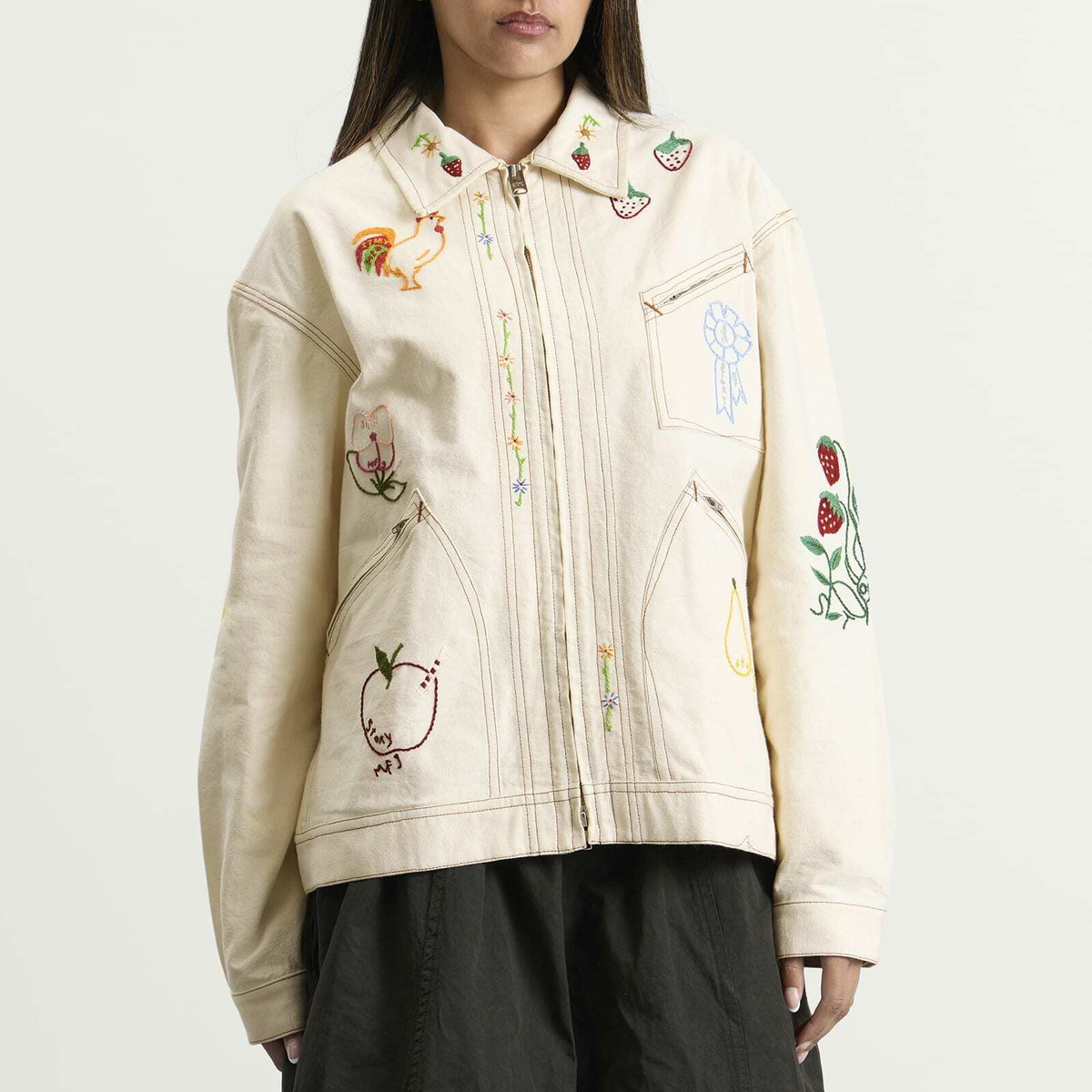 Story mfg. Women's Hand Embroidered Amba Jacket in Folk