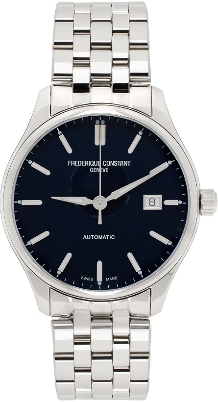 Photo: Frédérique Constant Silver & Navy Classics Index Automatic Watch