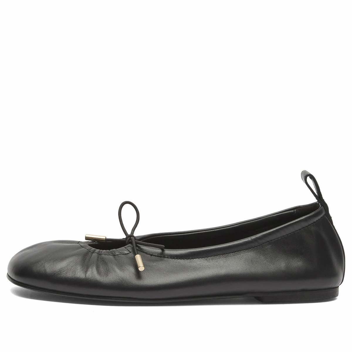 ALOHAS Women's Rosalind Brown Leather Ballet Pumps in Black