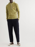 Maison Kitsuné - Chillax Fox Logo-Appliquéd Cotton-Jersey Hoodie - Green