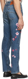 Rhude Blue Embroidered Jeans