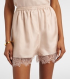Róhe Lace-trimmed silk shorts
