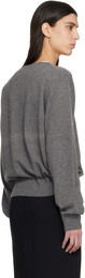 LE17SEPTEMBRE Gray Cashmere Blend Wholegarment V-Neck Sweater