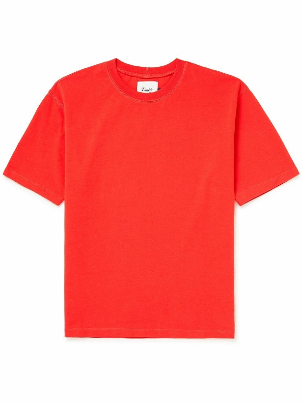Photo: Drake's - Boxy Cotton-Jersey T-Shirt - Red