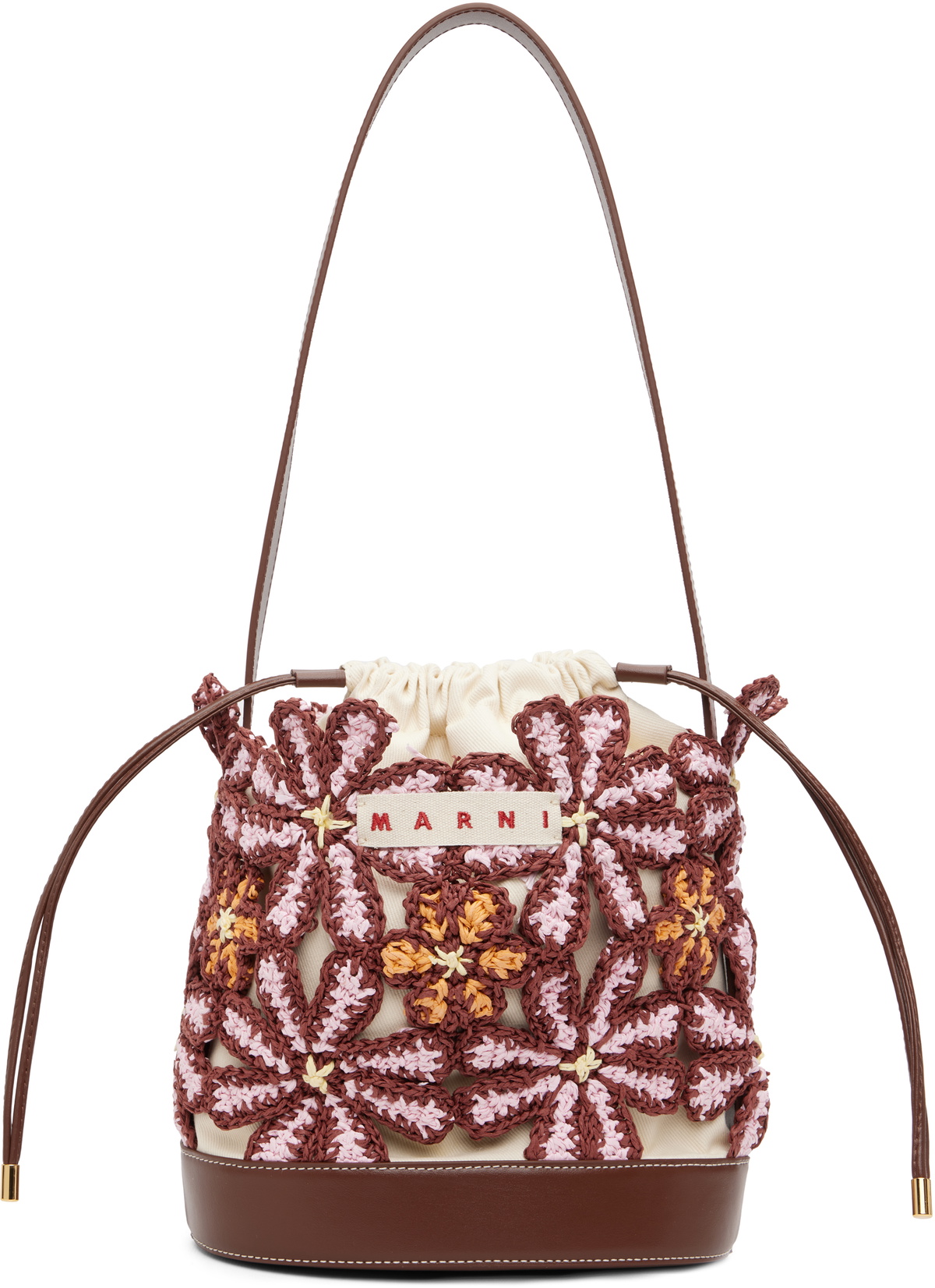 Marni Burgundy Flower Bucket Bag