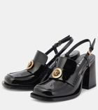 Versace Alia patent leather slingback loafer pumps