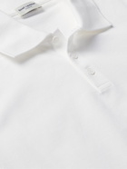 SAINT LAURENT - Slim-Fit Logo-Embroidered Cotton-Piqué Polo Shirt - White