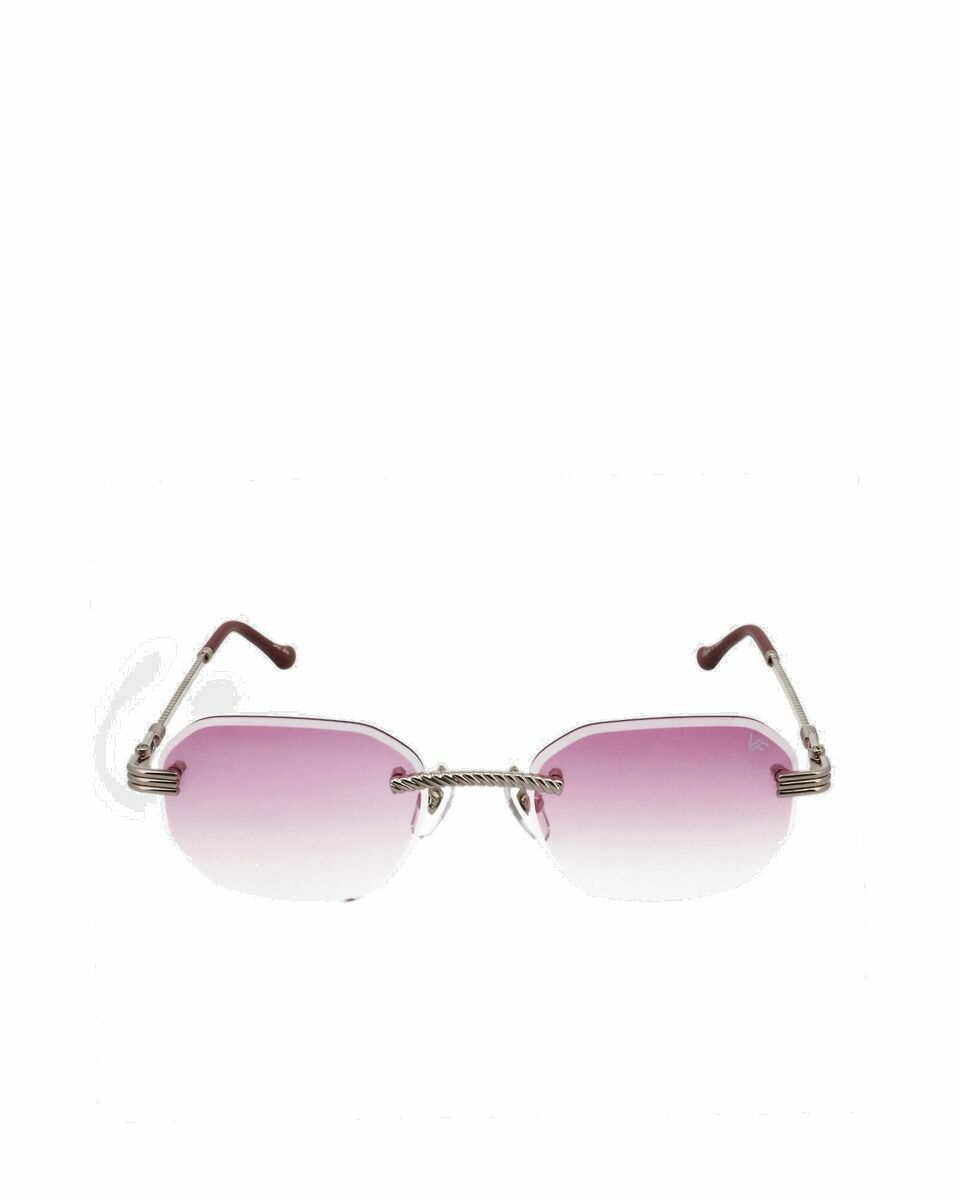 Photo: Vintage Frames Hustler Drill Mount 24kt White Gold Pink/Silver - Mens - Eyewear