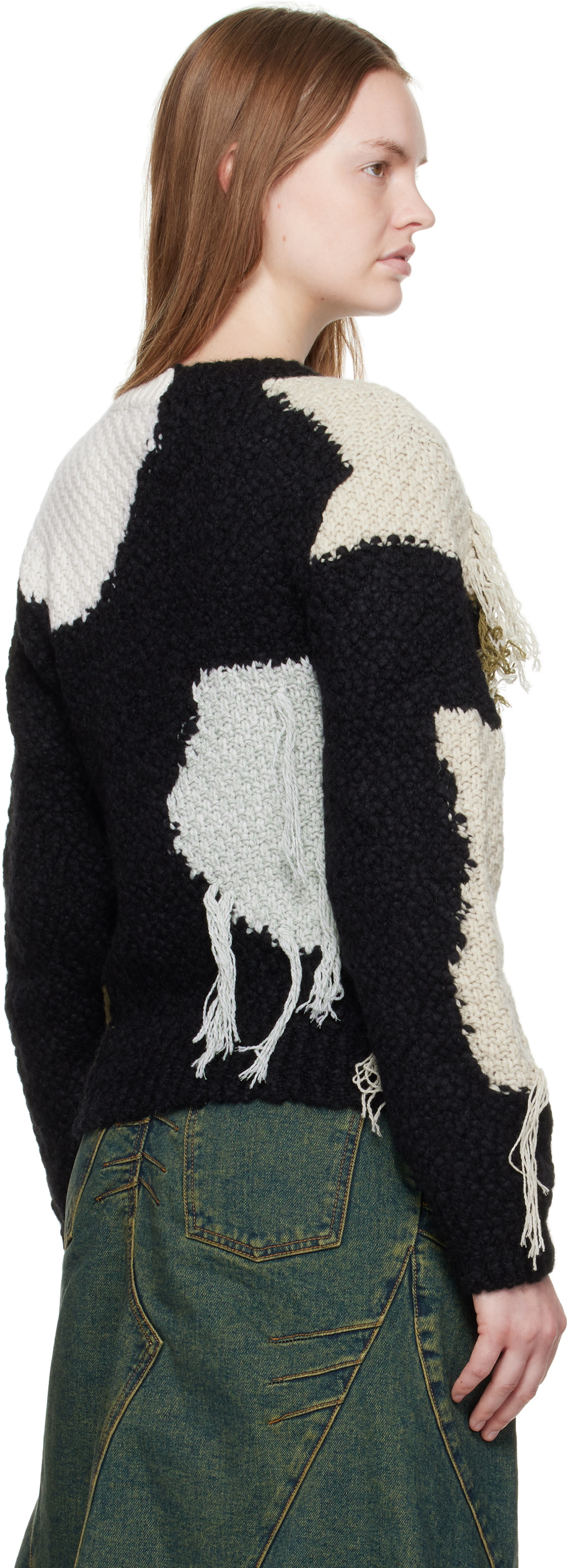 Andersson Bell Black Sylvia Abstract Patchwork Sweater