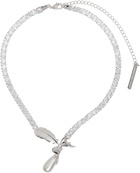 SHUSHU/TONG YVMIN Edition Teardrop Zircon Feather Necklace