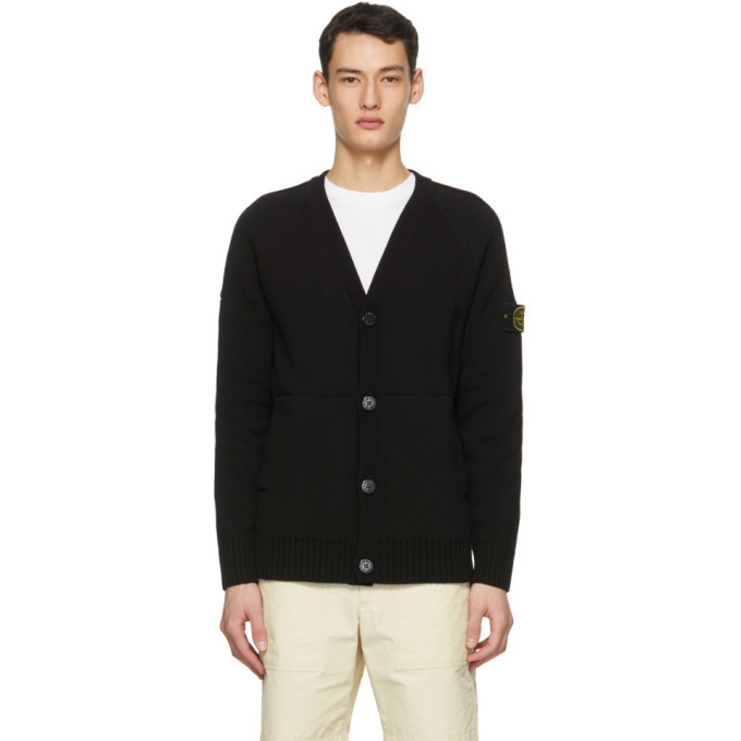 Photo: Stone Island Black Knit Cardigan