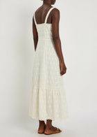 Paige Kelli Embroidered Cotton and Silk-blend Midi Dress White