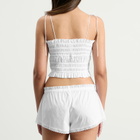 SKIMS Women's Garment Washed Poplin Ruffle Cami in Snow