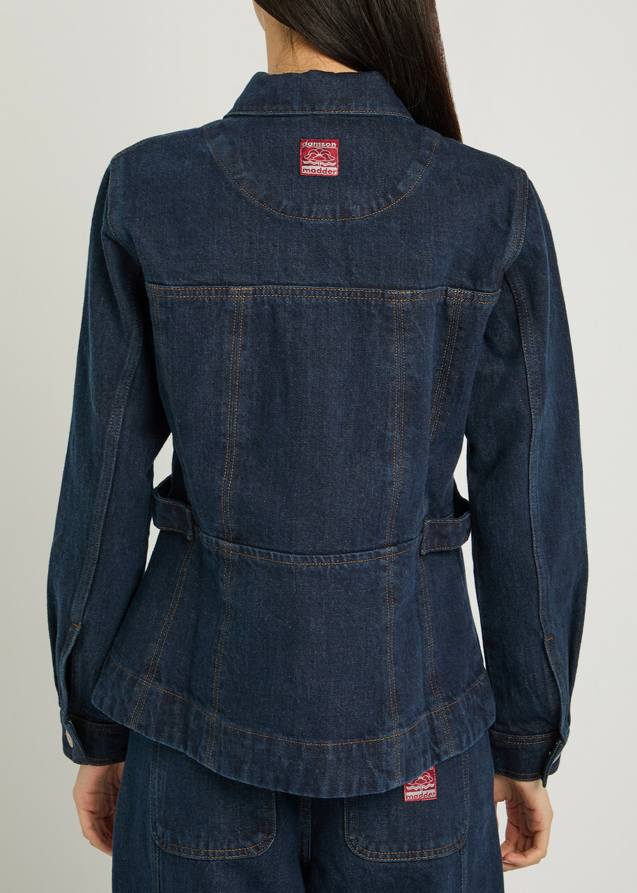 Damson Madder Darbie Panelled Denim Shirt Dark Blue