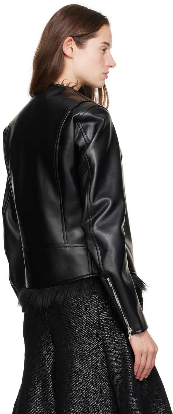 Comme des Garçons Homme Plus Black Zip Faux-Leather Jacket