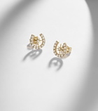 Sydney Evan Horseshoe Starburst 14kt gold (585/1000) stud earrings with diamonds