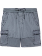 James Perse - Garment-Dyed Cotton-Blend Poplin Cargo Shorts - Blue