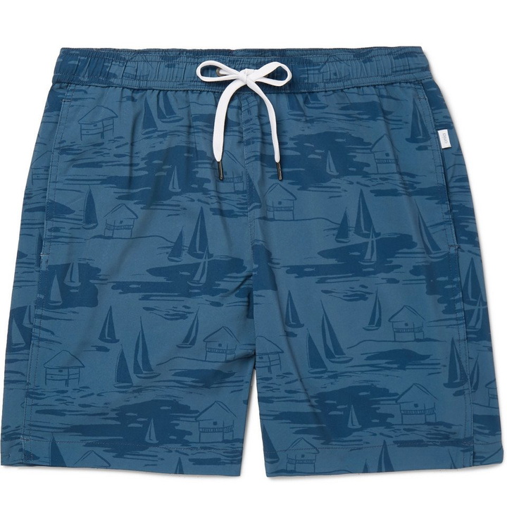 Photo: Onia - Charles Mid-Length Printed Swim Shorts - Navy