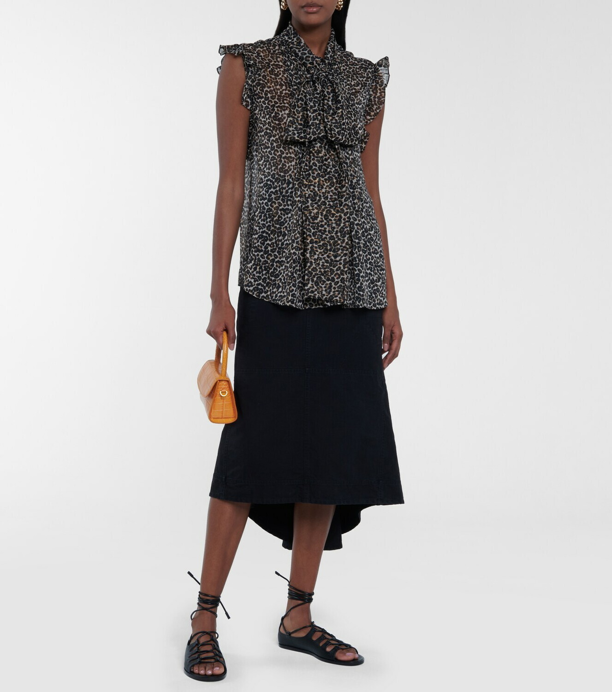 Costarellos Justina leopard-print chiffon top