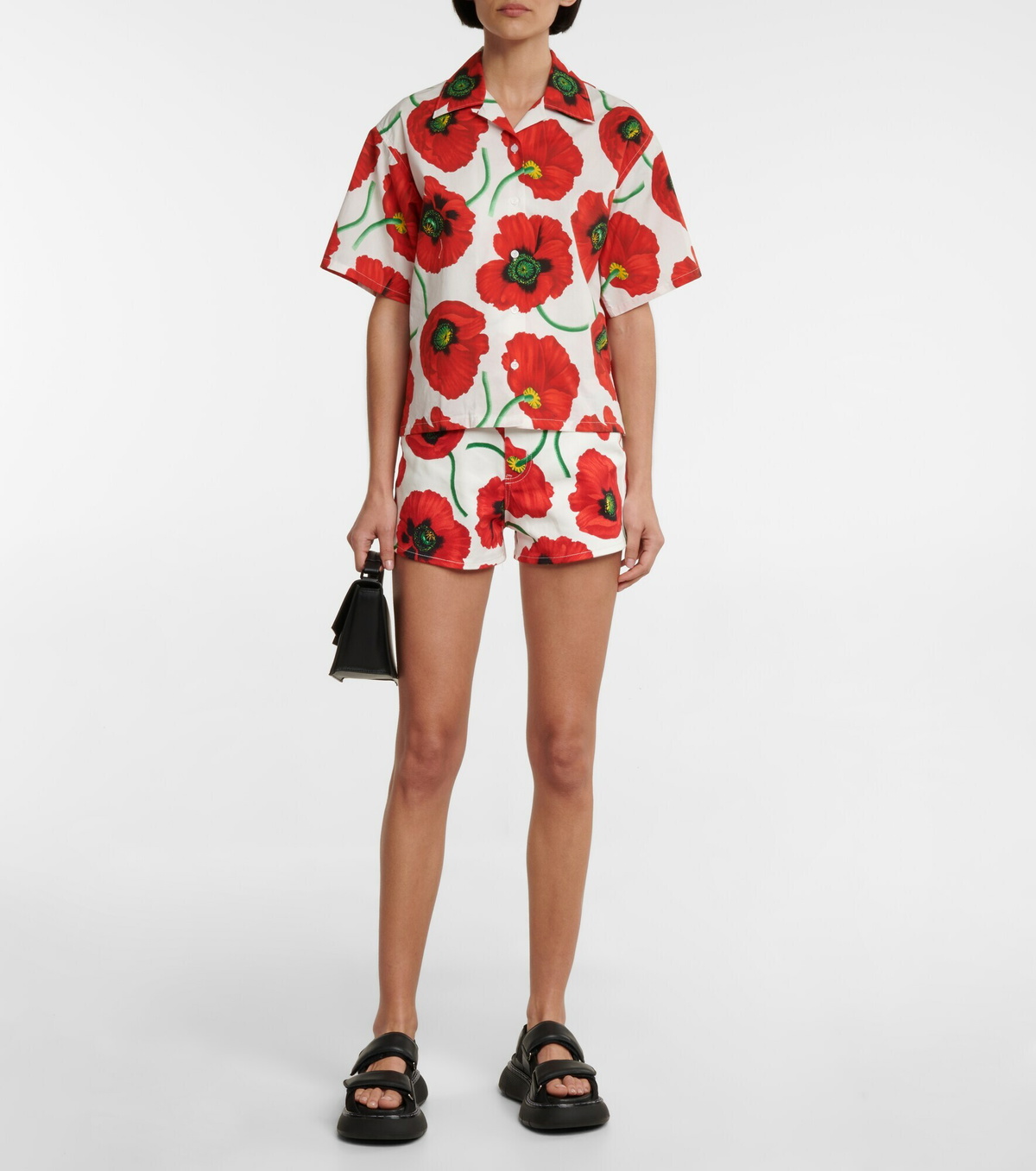 Kenzo - Floral high-rise cotton denim shorts