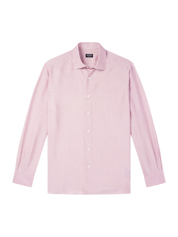 Photo: Zegna - Striped Silk Shirt - Pink
