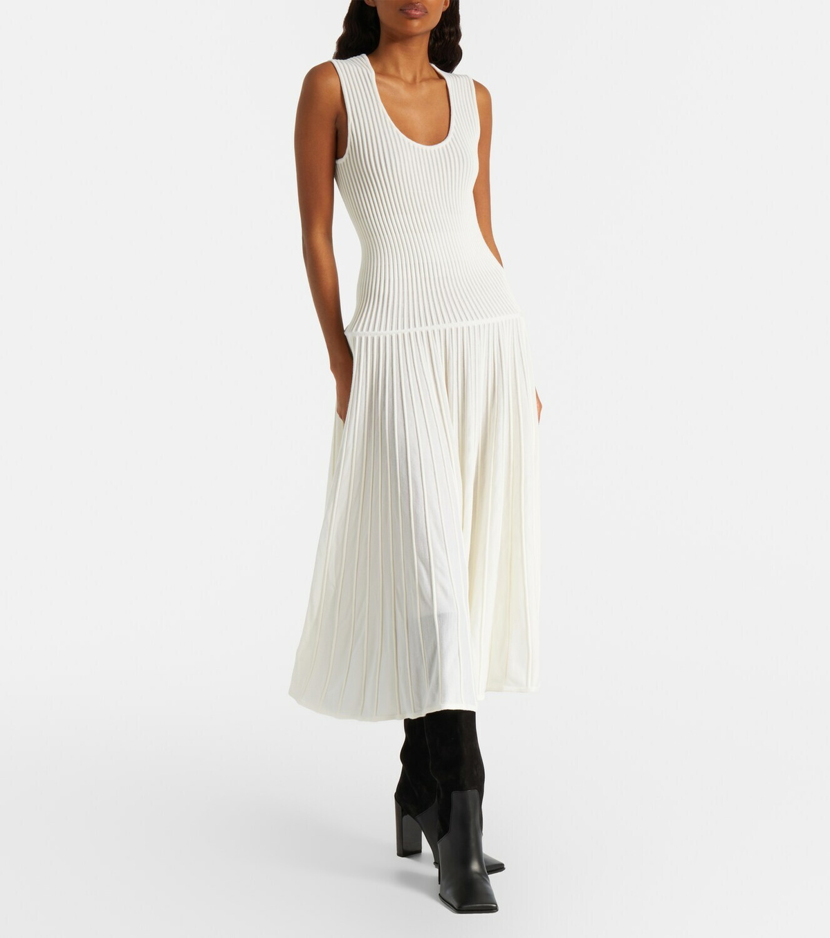 Alaïa Wool-blend maxi dress