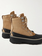 Sorel - Caribou Storm Faux Shearling-Lined Full-Grain Leather and Rubber Snow Boots - Neutrals