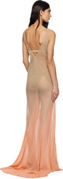 The Attico Beige & Pink Maxi Dress