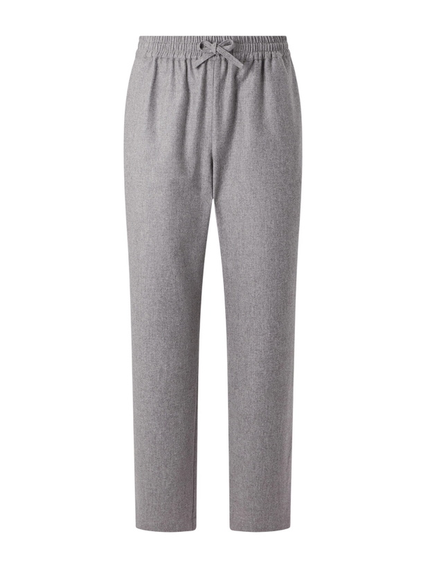 Photo: De Bonne Facture - Tapered Virgin Wool Drawstring Trousers - Gray