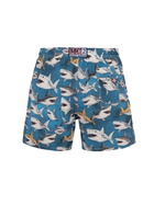 MC2 Saint Barth Man Mid-length Gustavia Swim-shorts With Shark Print | Ai Co-created Design By Rickdick - Powered By Red-eye