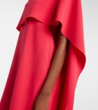 Oscar de la Renta Embellished silk-blend georgette gown