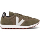 Veja - Rio Branco Leather and Rubber-Trimmed Hexamesh and Suede Sneakers - Green