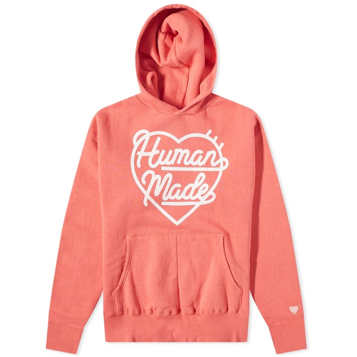 Photo: Human Made Men's Heart Logo Hoody in Pink