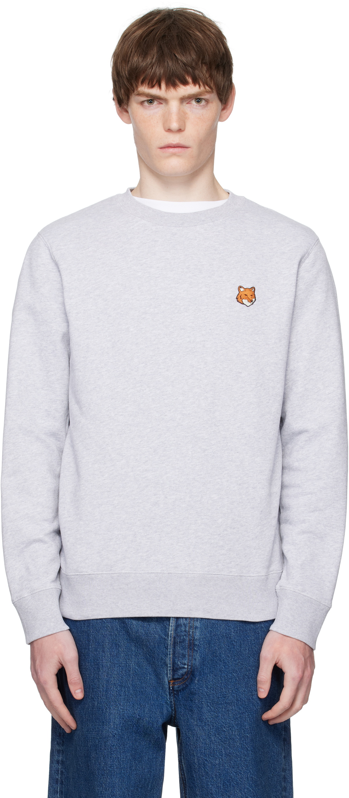 Maison Kitsuné Gray Fox Head Patch Regular Sweatshirt Maison