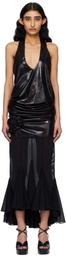 Fancì Club Black Skinks Fishtail Midi Dress