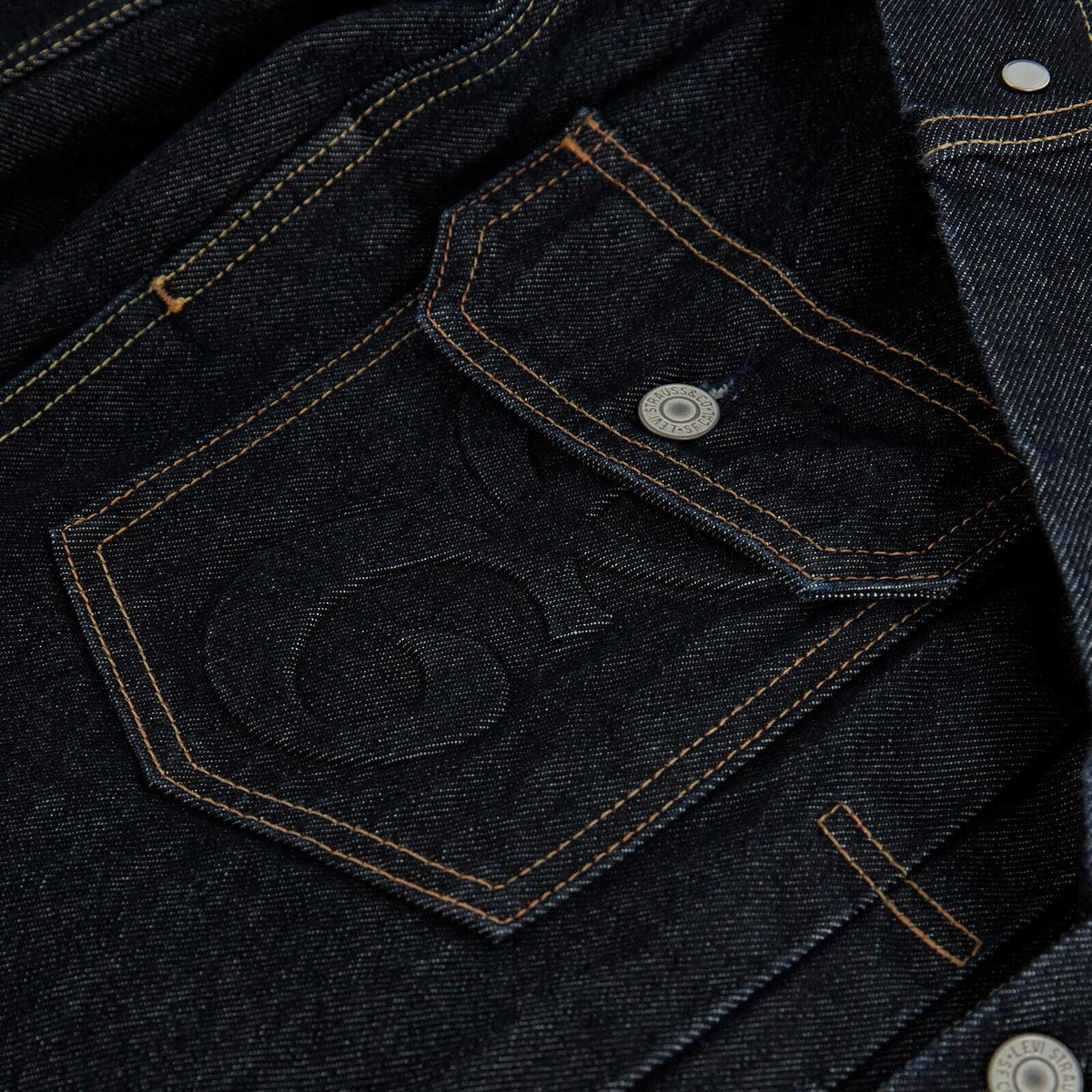 E by END. Levis Type II Trucker Jacket in Dark Rinse