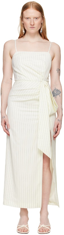Photo: MSGM Off-White Pinstripe Maxi Dress
